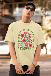 Trendy Summer Floral Quote Unisex Oversized Classic T-Shirt